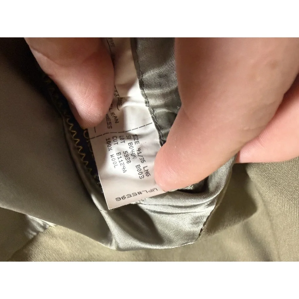Brooks Brothers Blazer Adult Size 41L Tan 100 Wool 2 Button Made In USA Mens